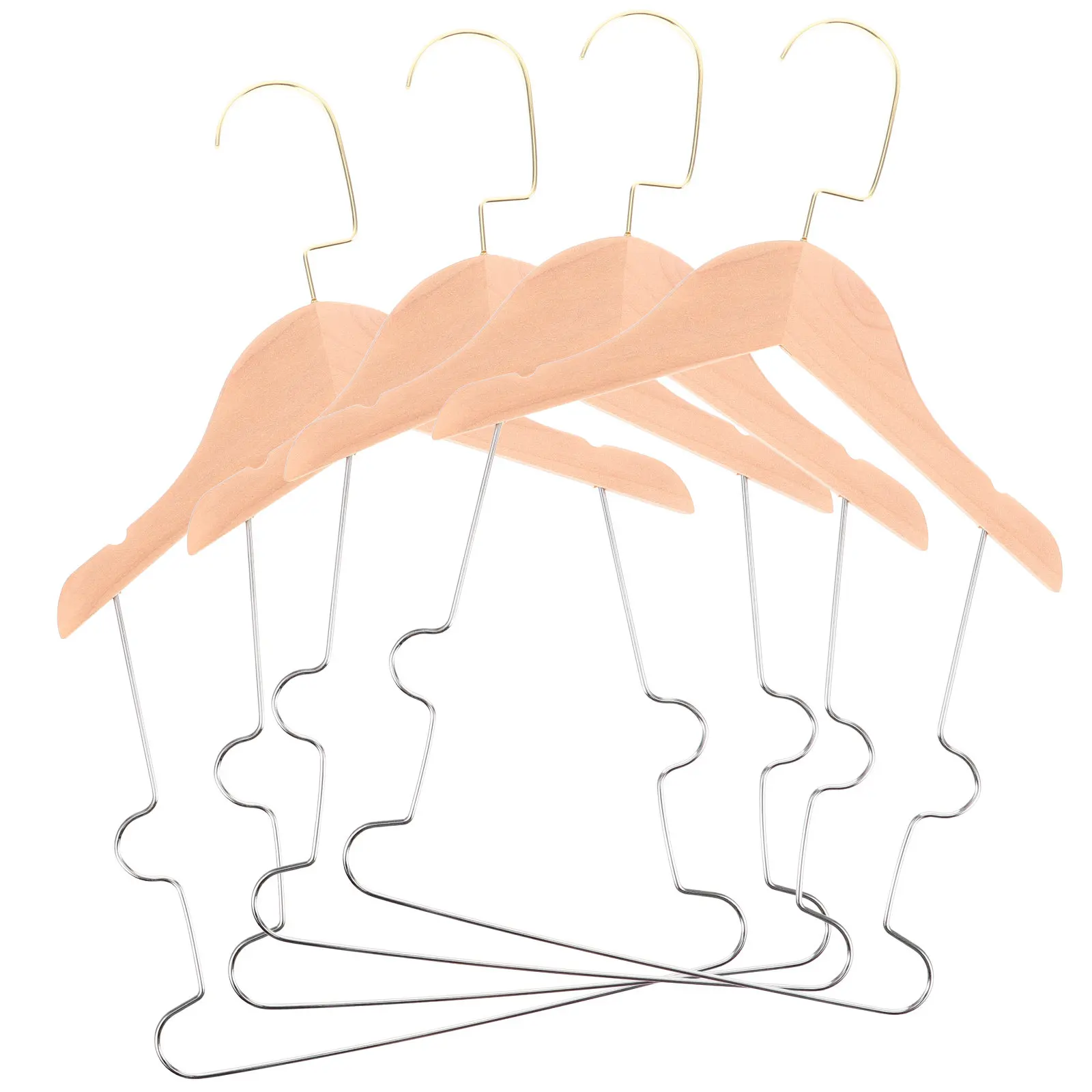 

4Pcs Wood Clothes Hangers Solid Unpainted Small Hanger Set for Suits Closet Organization Clothes Display Rack Wooden Coat