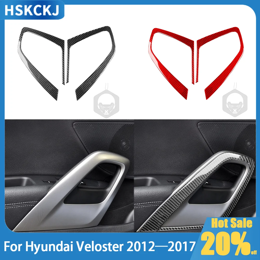 

Carbon Fiber Front Inner Door Handle Panel Car Accessories Interior Cover Trim Sticker Decoration For Hyundai Veloster 2012-2017