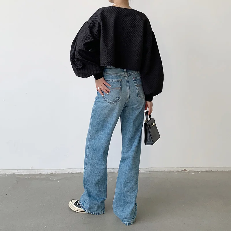 Faionable ort Bubble Sve Jaet Damen-Mantel, lässig, SLE, hohe Taille, PE-Baumwolle, 00 % rund, mit Reißverschluss