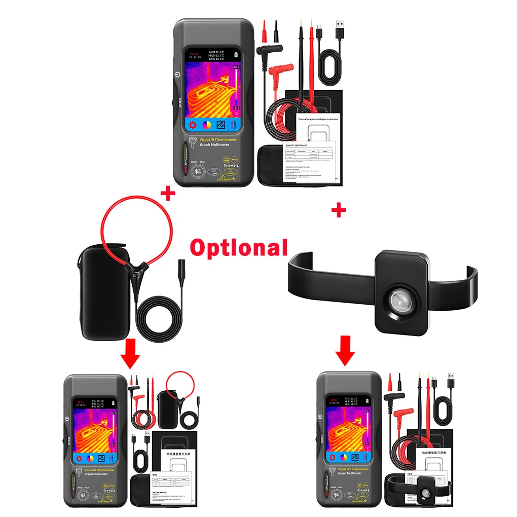 Multímetro de cámara de imagen térmica, resolución 320 × 320, PCB de 3,98 pulgadas, multímetro de imagen térmica, placa de circuito, herramienta de inspección eléctrica