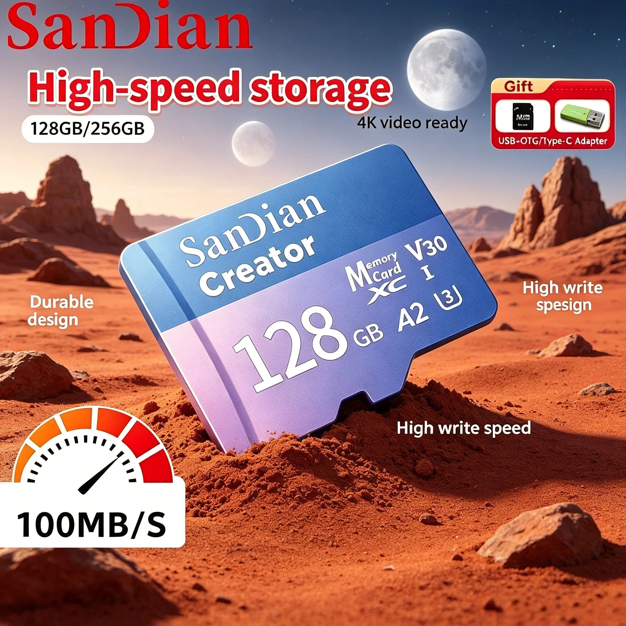 

Original V30 U3 Micro TF SD Card 128GB 256GB High Endurance For Dash Camera Home Security Surveillance Full HD Recording Gift