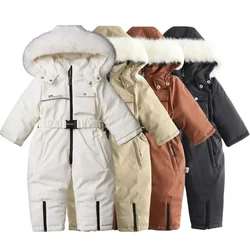 Winter Warm Down Jackets Boys Thicken Jumpsuit parka Overalls Baby toddler Girl Clothes Kids Snowsuit Children Clothing Set 2pcs