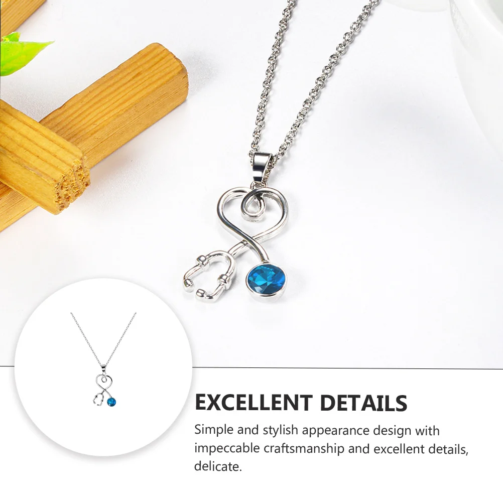 Stethoscope Necklace Fashion Collarbone Chain Clavicle Delicate White Pendant Decorative Nurse