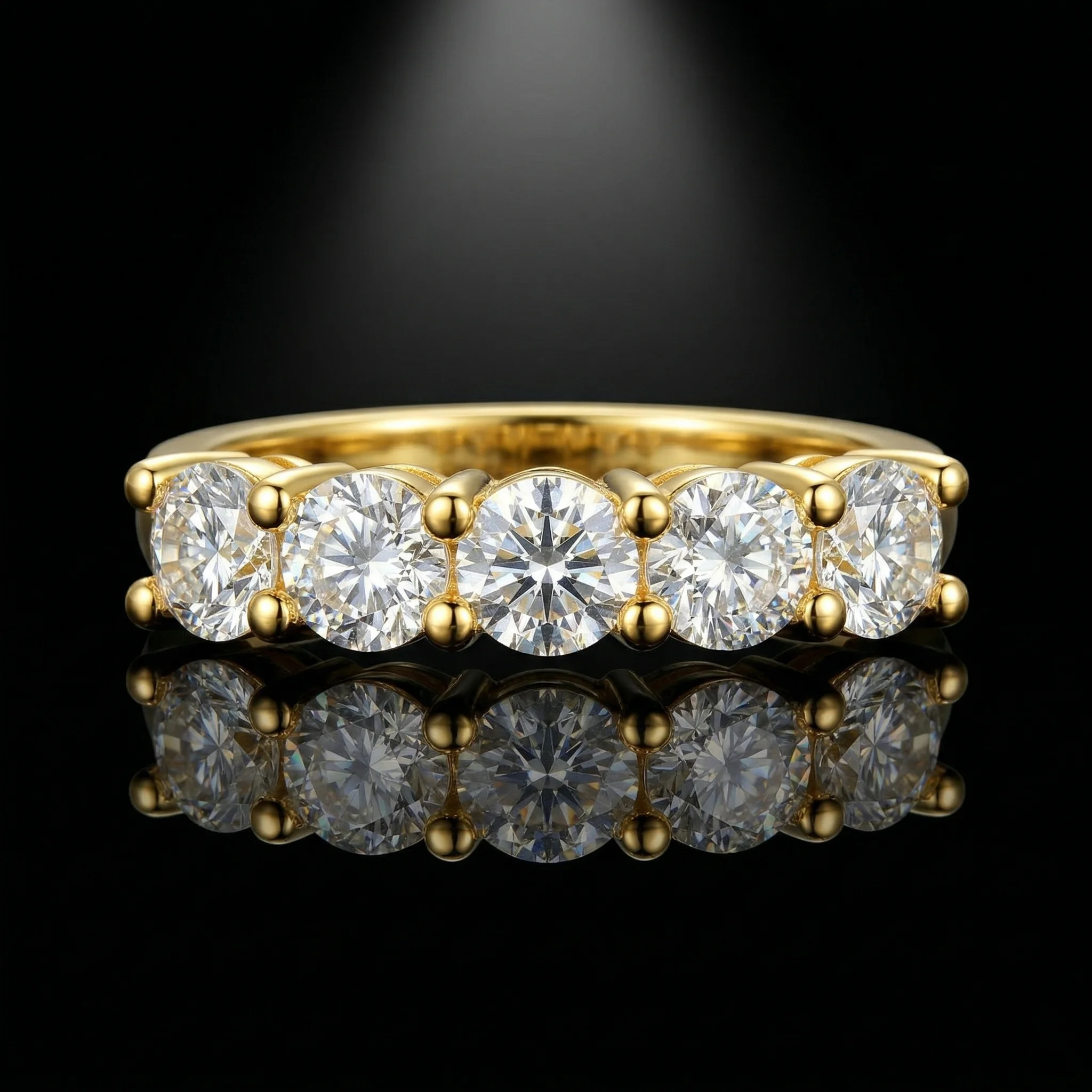 2 Carat Round Moissanite Ring, 925 Sterling Silver, D Color VVS1, Daily Stackable, Pass Diamond Tester, GRA Certificate