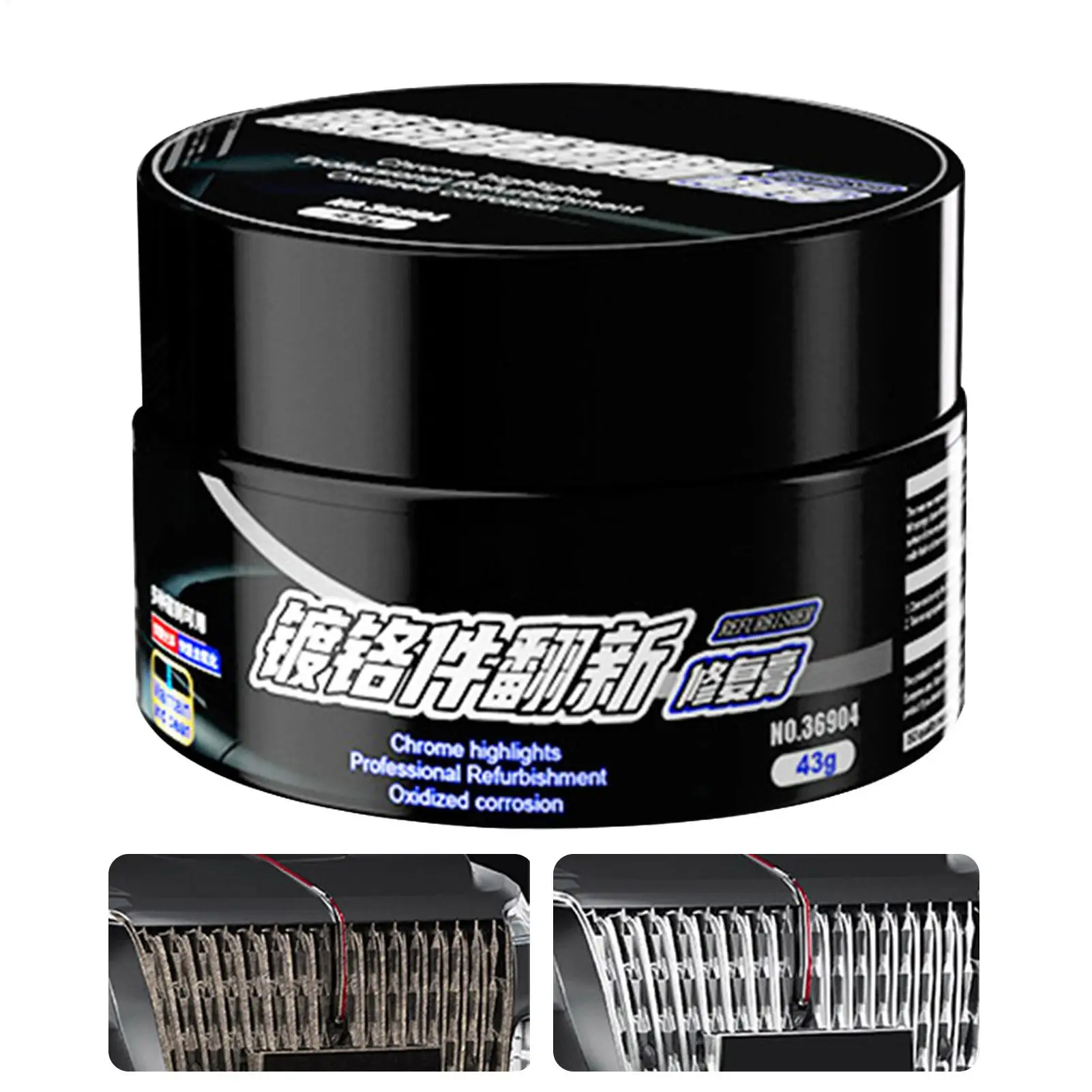 Professional Chrome Repair Paste Oxidized Metal Restorer & Polishing Cream for Car Door Handles Windows Bumpers Universal