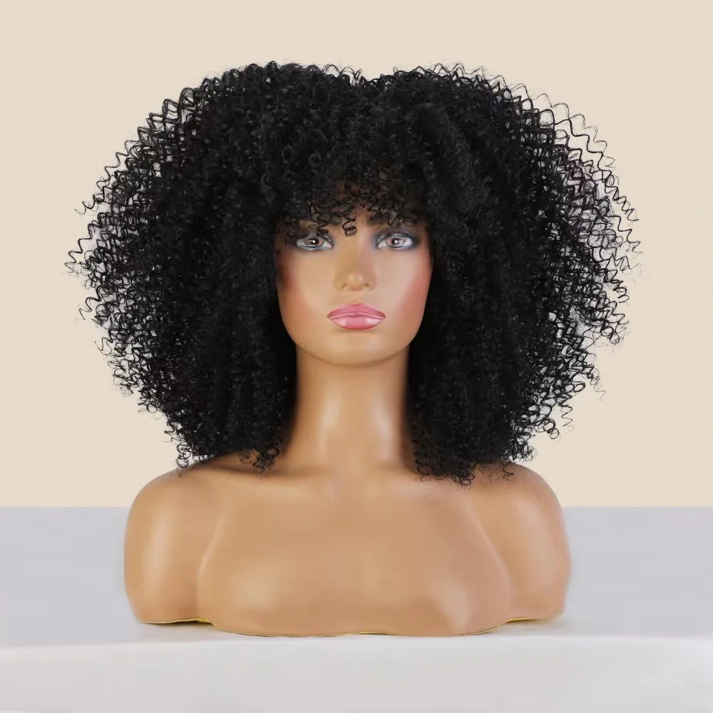 Synthetic wig naturally fluffy Africa little curls black wigs for women