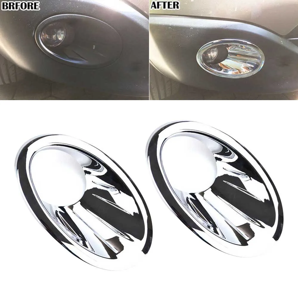 

2pcs Front Fog Light Cover Trim For Nissan Qashqai / +2 / Dualis J10 2010-2013 Chrome Front Fog Light Cover Trim