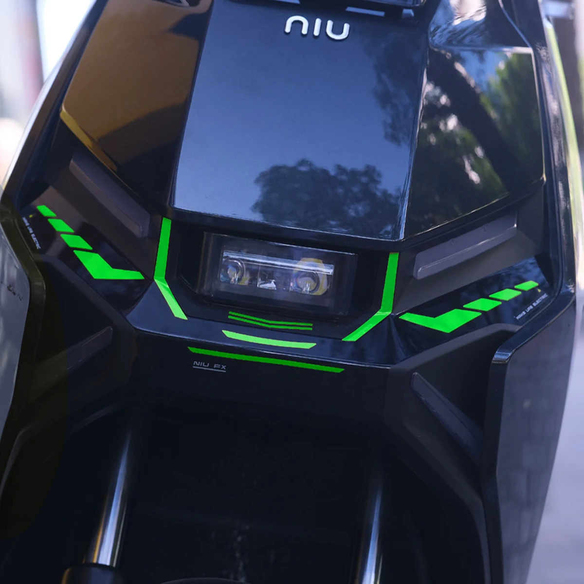 For Niu FX FXT Front Face Decorative Stickers Motorbike Scooter Headlight Surround Reflective Vinyl Decal Motorcycle Accessories