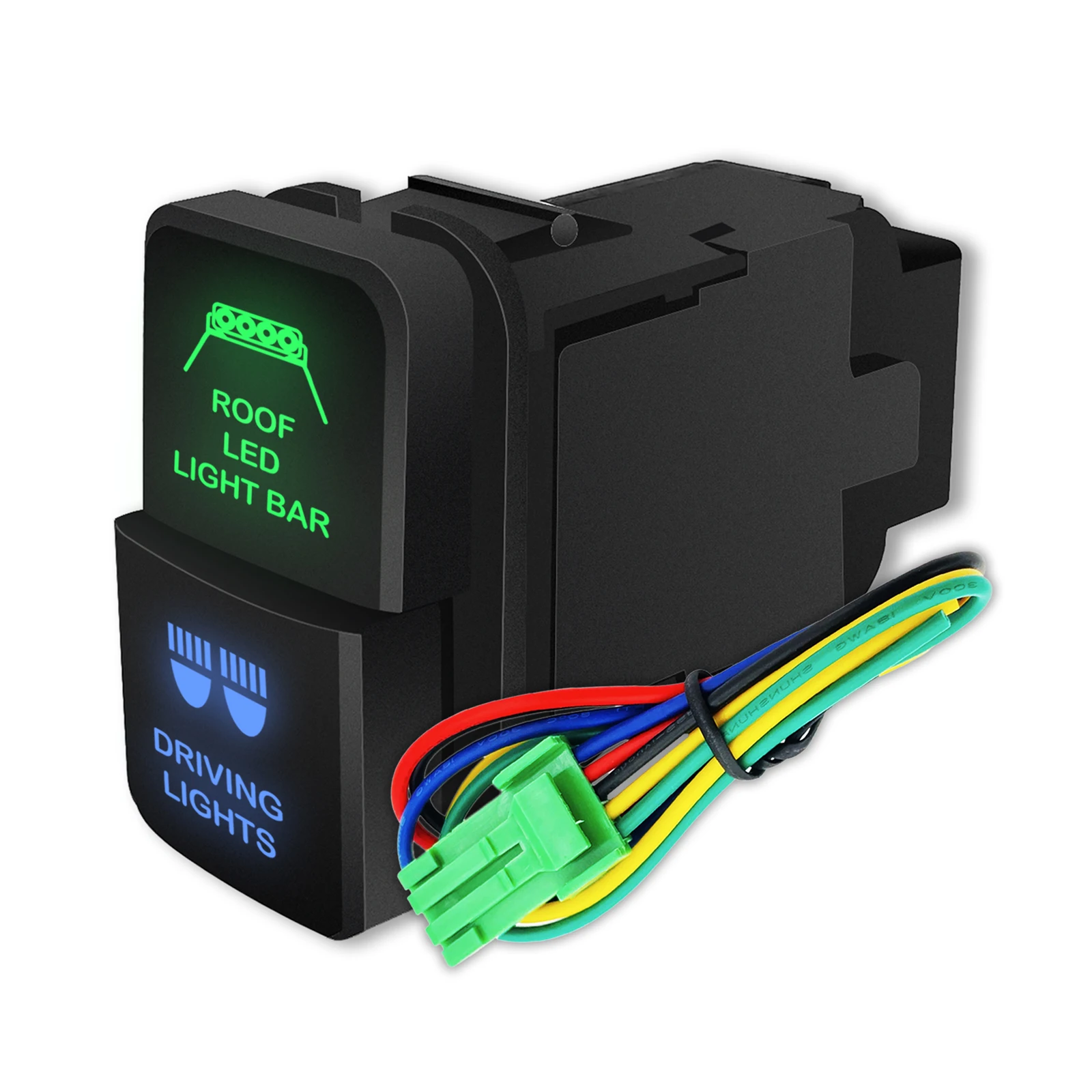 

Roof Led Light Bar Driving Lights 12V Dual Push Button Switch Green Blue Led for Toyota Prado 4Runner Landcruiser Corolla Tacoma