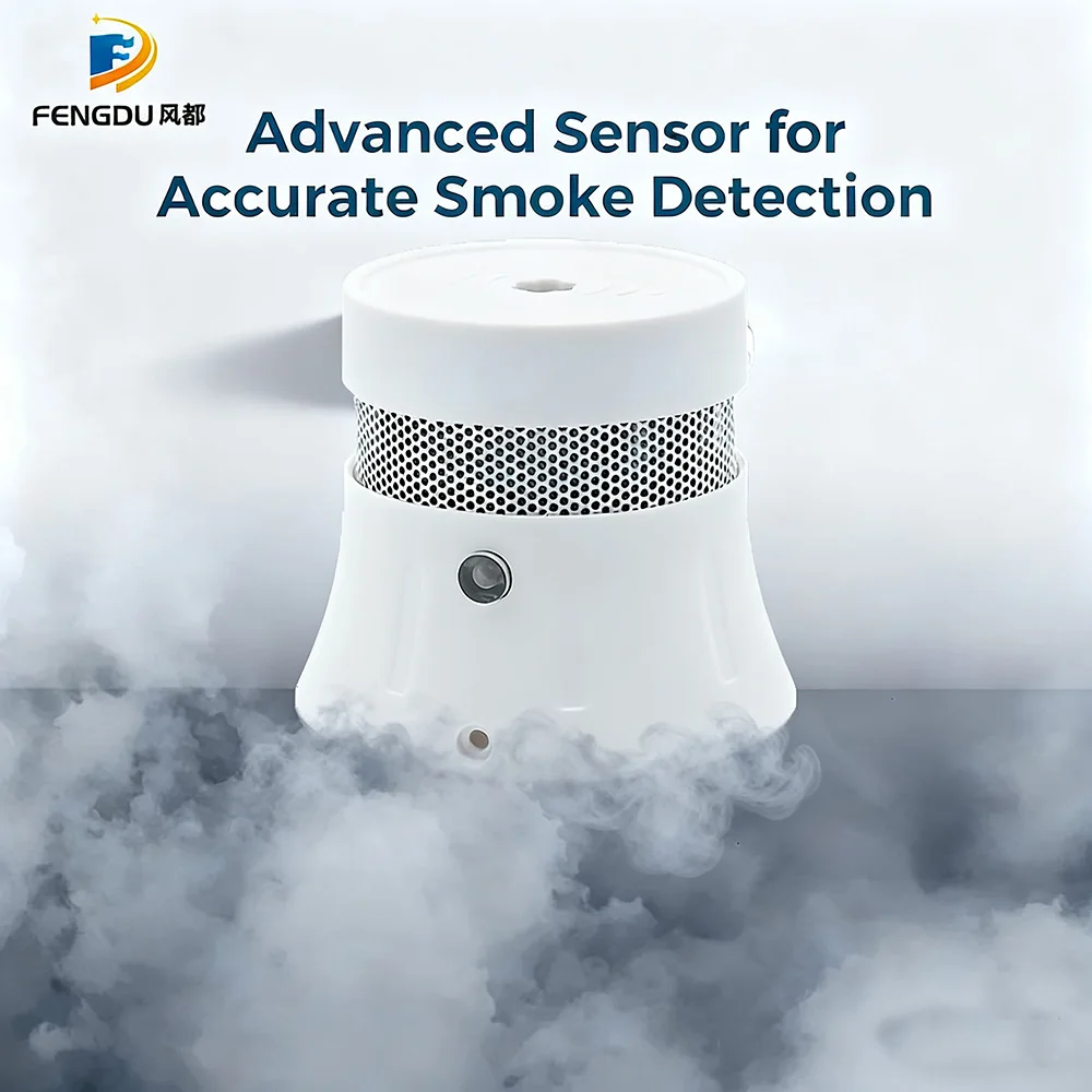 Mini rilevatore di fumo Allarme antincendio Avviso di fumo autonomo Rilevatore di fumo Batteria al litio da 5 anni
