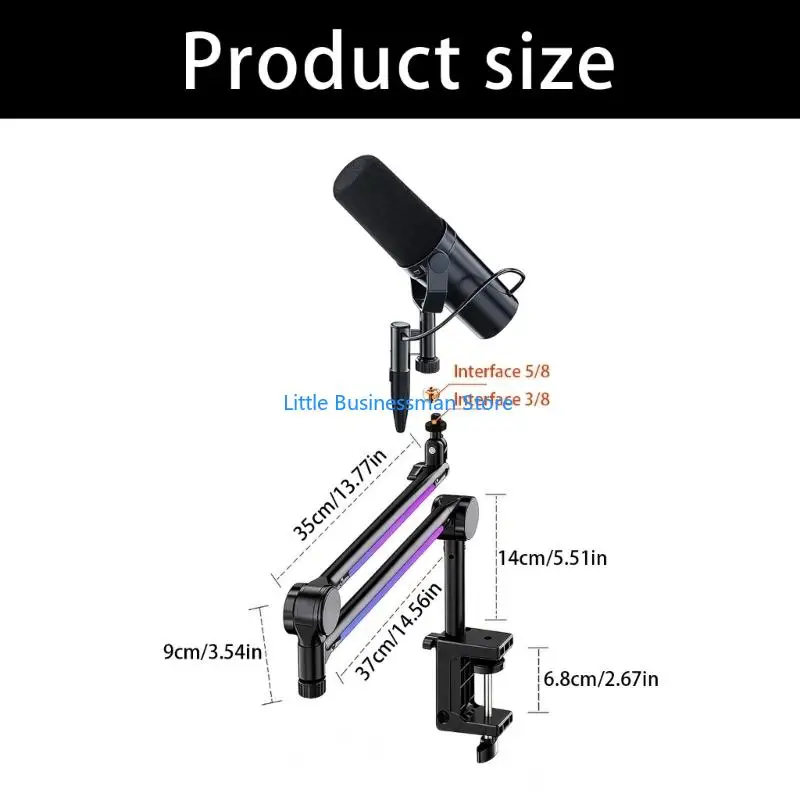 Desktop-Mikrofonständer, flexibler Halter mit 360 Grad drehbarem Mikrofonarm M76A – Detail 6