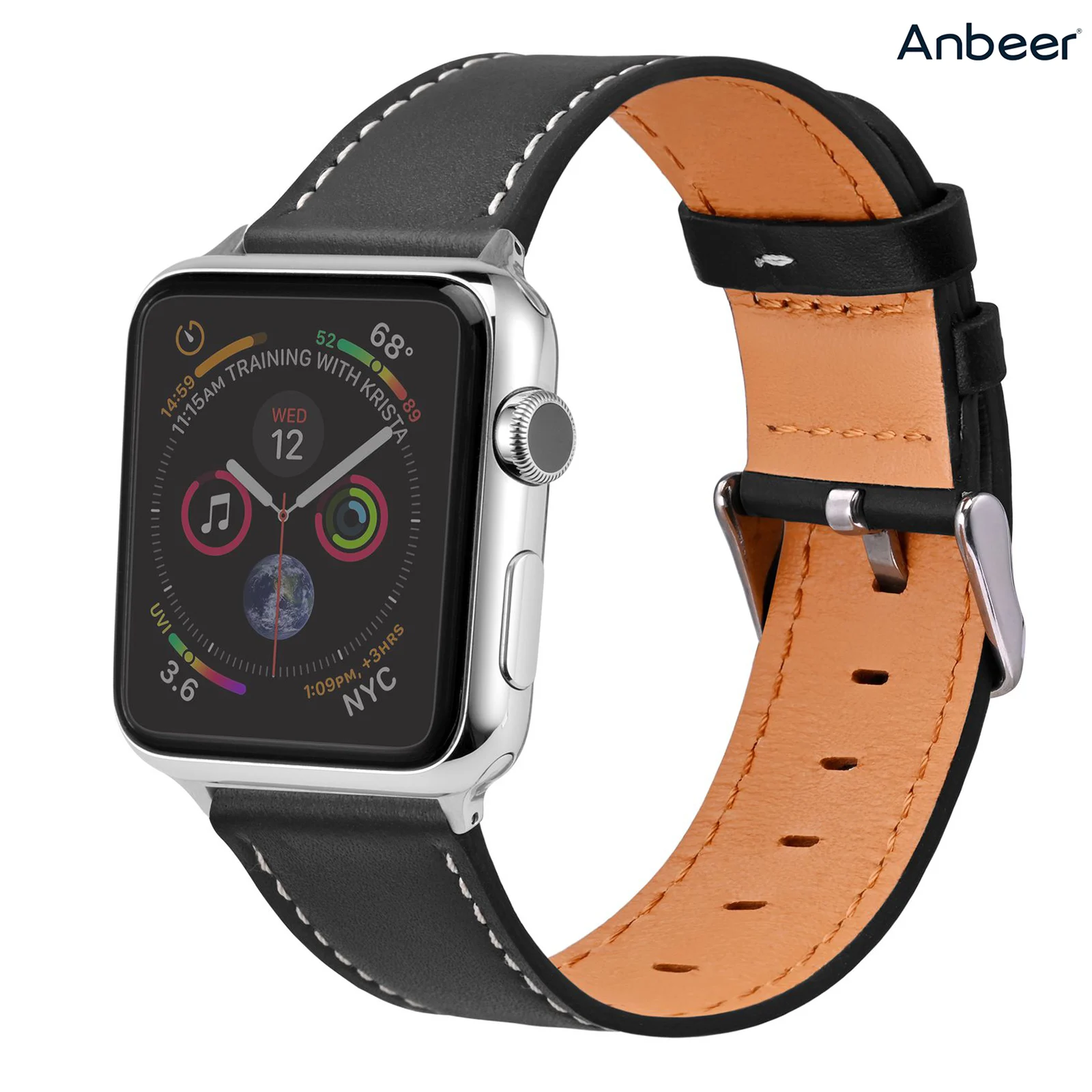 

Ремешок для часов Anbeer из натуральной кожи для Apple Watch 49 мм 45 мм 41 мм 44 мм 40 мм 42 мм 38 мм, винтажный браслет для iWatch all Series 8 9