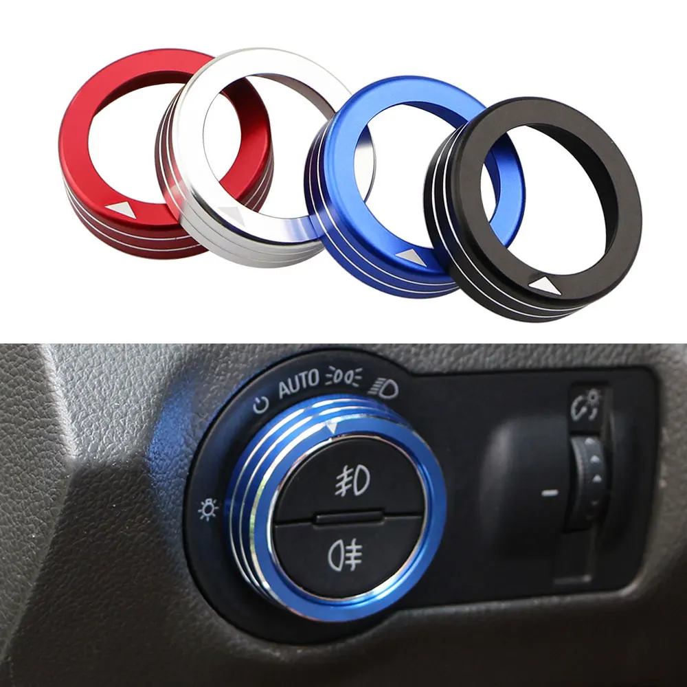 Aluminum Alloy Car Headlight Switch Knob Trim Fog Lamp Sticker for Chevrolet Malibu Cruze Trax for Opel Mokka ASTRA J