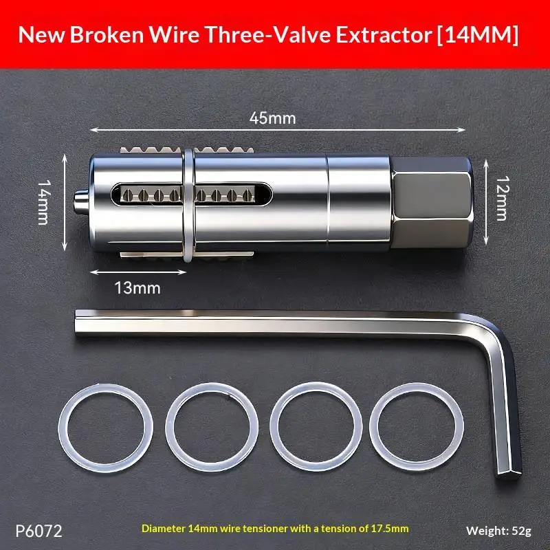 12MM 14MM Stainless Steel Broken Screw Extractor With Hex: Wrench Sealing Rings Home Repair Plumbing DIY