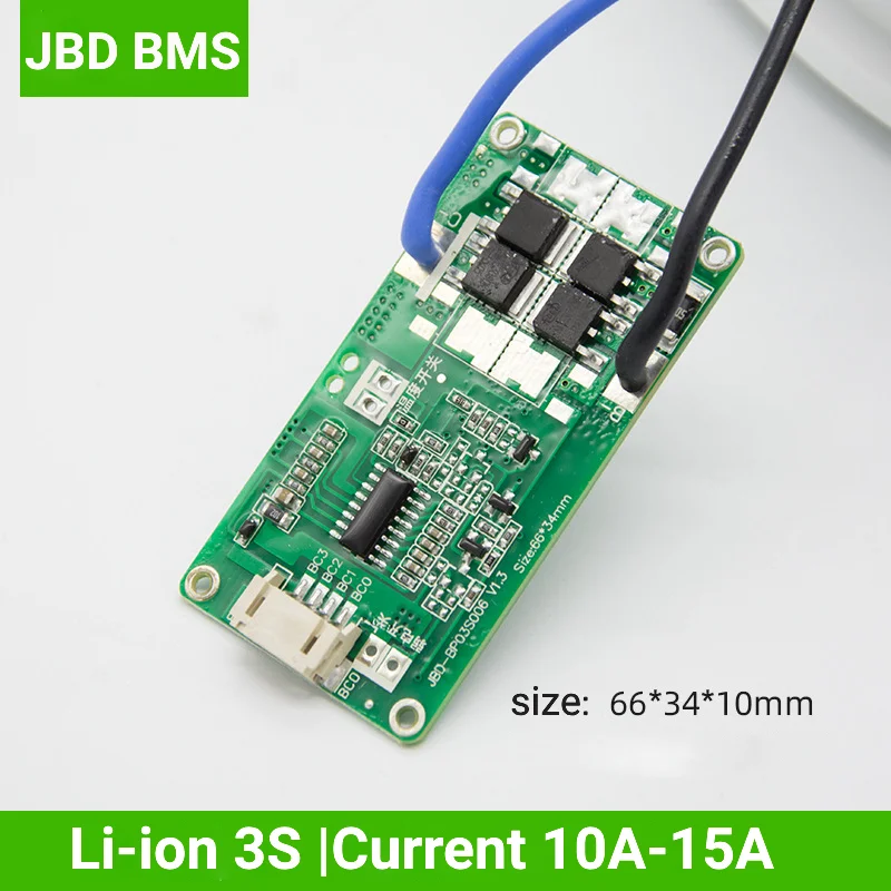 

JBD BMS 3S 12 В плата защиты литиевой батареи 18650 литий-ионный 10A 15A для солнечного уличного фонаря