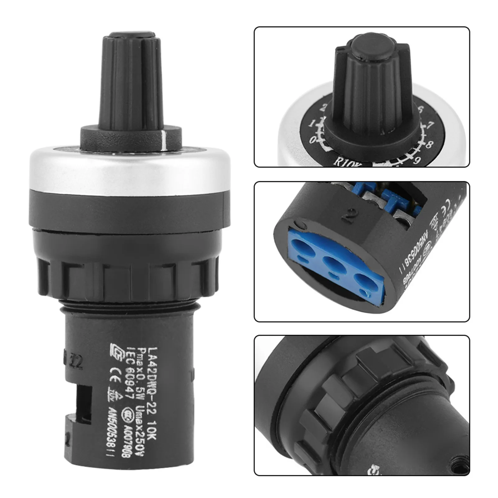 2Pcs 10k Potentiometer Panel Mount VSD VFD for Variable Speed Drive Invert VFD Potentiometer VSD Potentiometer 10k Potentiometer