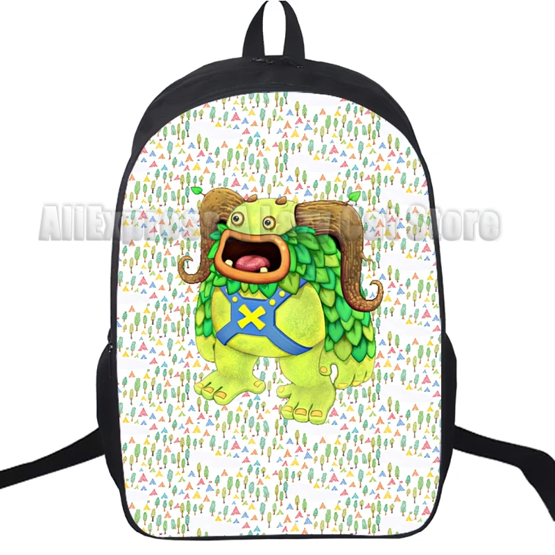 Mochila de dibujos animados My Singing Monsters para niños y niñas, juego de Anime de peluche, bolsa para computadora portátil informal, bolsa para estudiantes universitarios