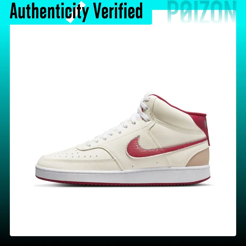Nike Court Vision 1 Skateboard Shoes Men's Mid Top White/Red DQ4977-161