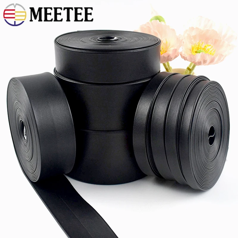 

5M 4-40mm Synthetic Leather Cord Black Soft PU Hemming Ribbon Decoration Bows Band Necklace String Tape DIY Garment Accessories