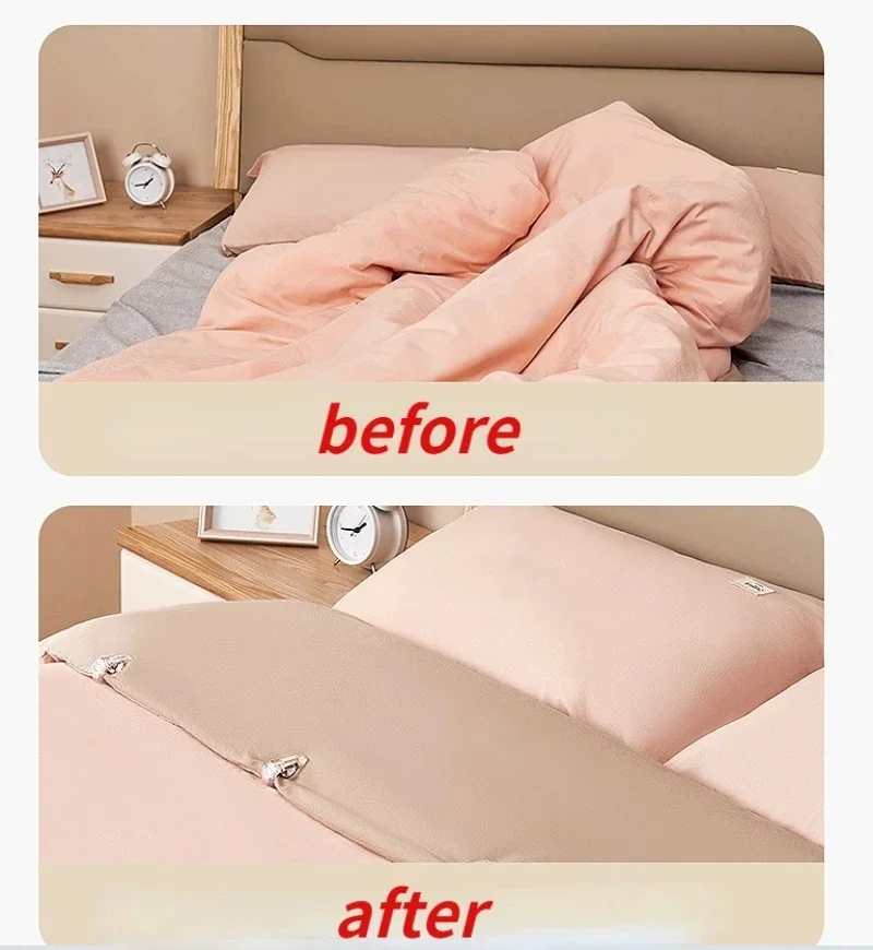 4/6PC New Bed Sheet Quilt Clip Anti Slip Quilt Holder Fixator Grippers Duvet Cover Needle Free Safety Easy To Unlock Organizer