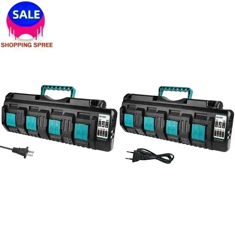 

SALE DC18SF 4-Port 14.4V 18V 4X3A Li-Ion Battery Charger For Makita BL1820 BL1830 BL1850 BL1430 Power Tools