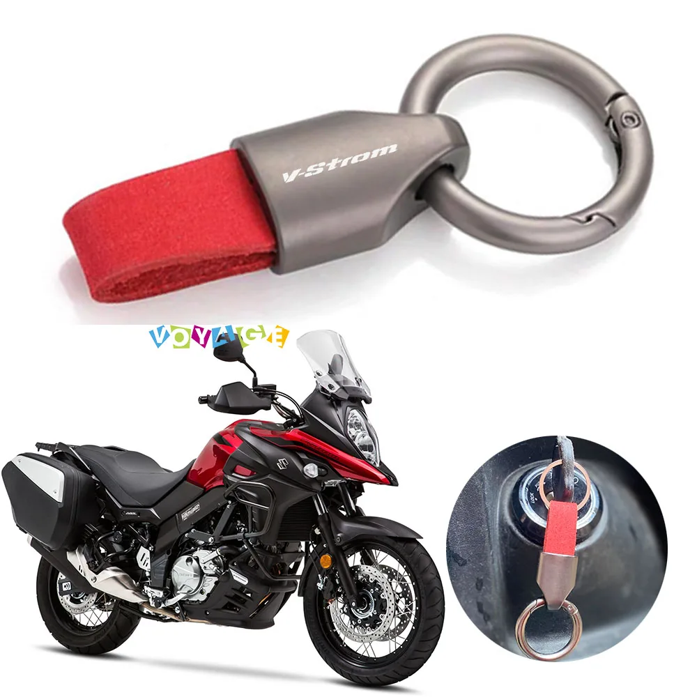 For SUZUKI Vstrom 650 650XT VSTROM 650 DL650 Keychain Luxury Leather Keychain Key Rings Motorcycle Accessories