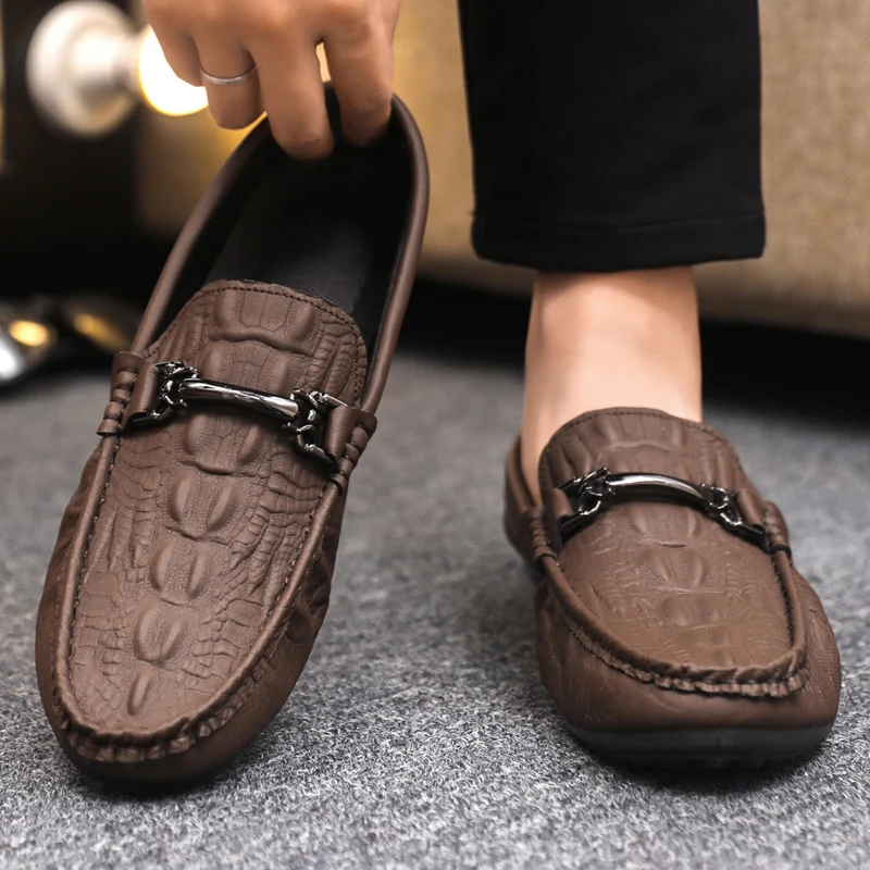 Air Circulation Men Loafers Skin Friendly Inner Fit Cozily, Light Weight Release Foot Stress for Continuous Stepping