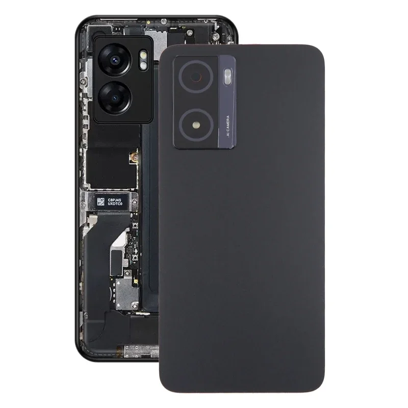 

Для OPPO A57 5G оригинальная задняя крышка батарейного отсека с крышкой объектива камеры задняя крышка чехол Замена (черный)