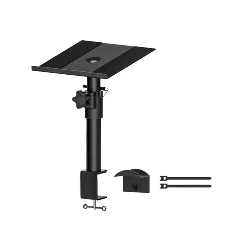 B86B Speaker Stand, Clamp Mount Desktop Monitor Platform, Height Adjustable for Studio Monitors, Aluminum Alloy