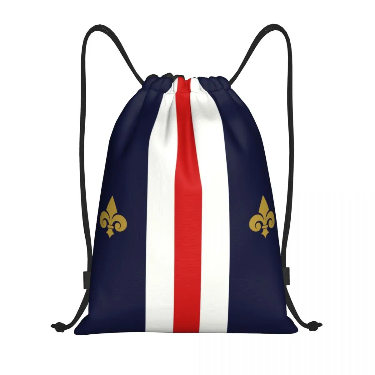 France Flag Drawstring Bag Men Women Portable Sports Gym Sackpack Lily Flower Training Storage Backpacks