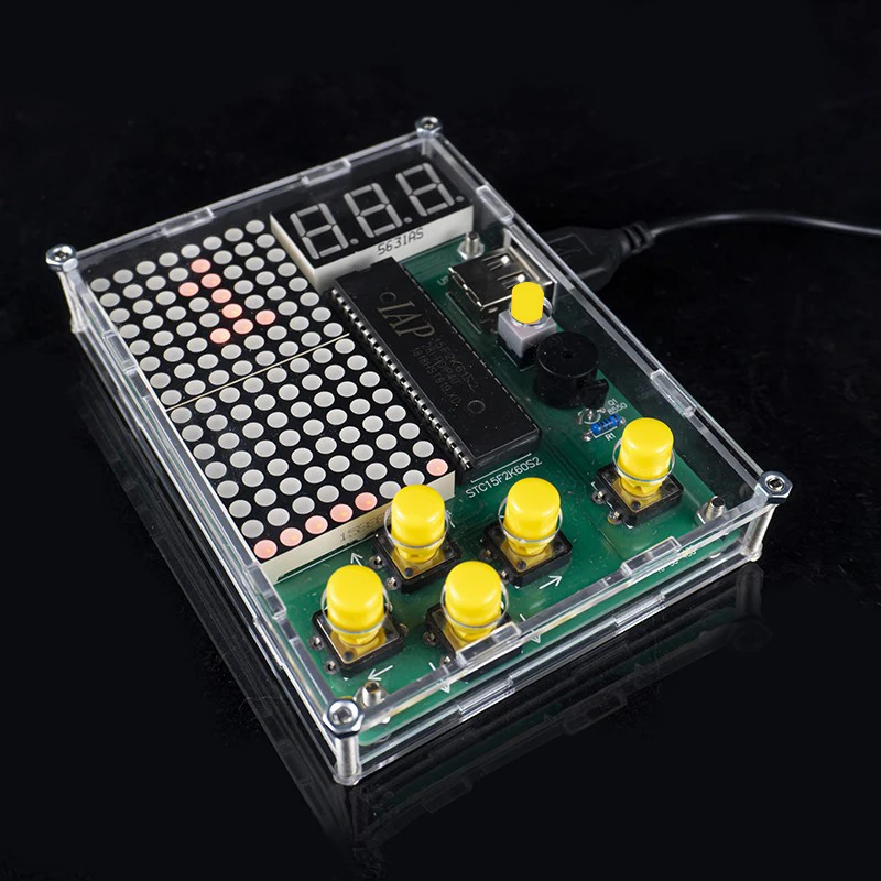 Zestaw Elektroniczny DIY do Tworzenia Pikselowych Gier, Zestawy do Ćwiczeń Lutowania, DIY Gra Wyścigowa Wężyk Samolot, Mikrokontroler 51, Zabawny Zestaw do Lutowania — zdjęcie produktu 3