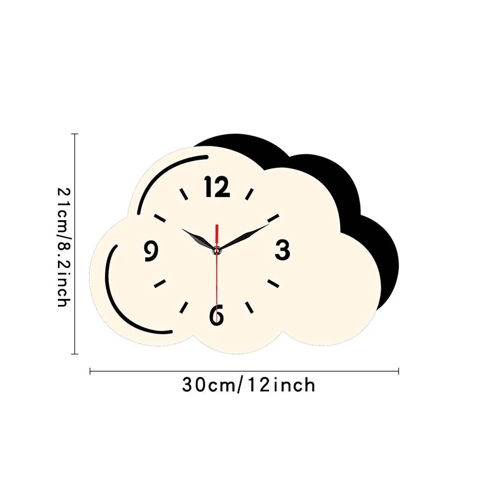Cloud Wall Clock Cute Silent Wall Decor for Indoor Kids Room Home Decoration