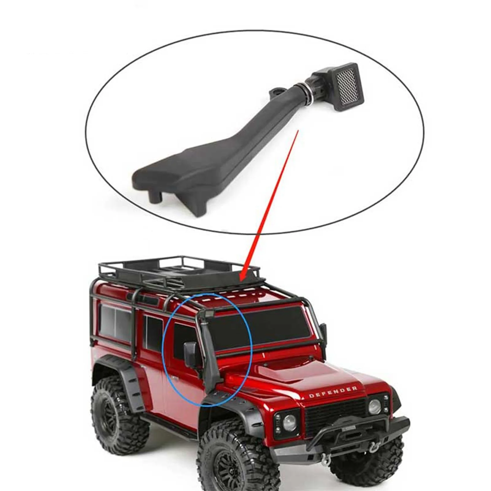 FBIL-2X Black Rubber Snorkel For 1/10 RC Crawler Car Traxxas TRX-4 Defender TRX4 T4 Accessories