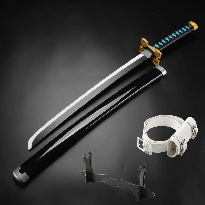 Demon Sword Katana Anime reproductie patroon cosplay rekwisieten met witte riem en zwaardhouder Muichirou karakters rollenspel