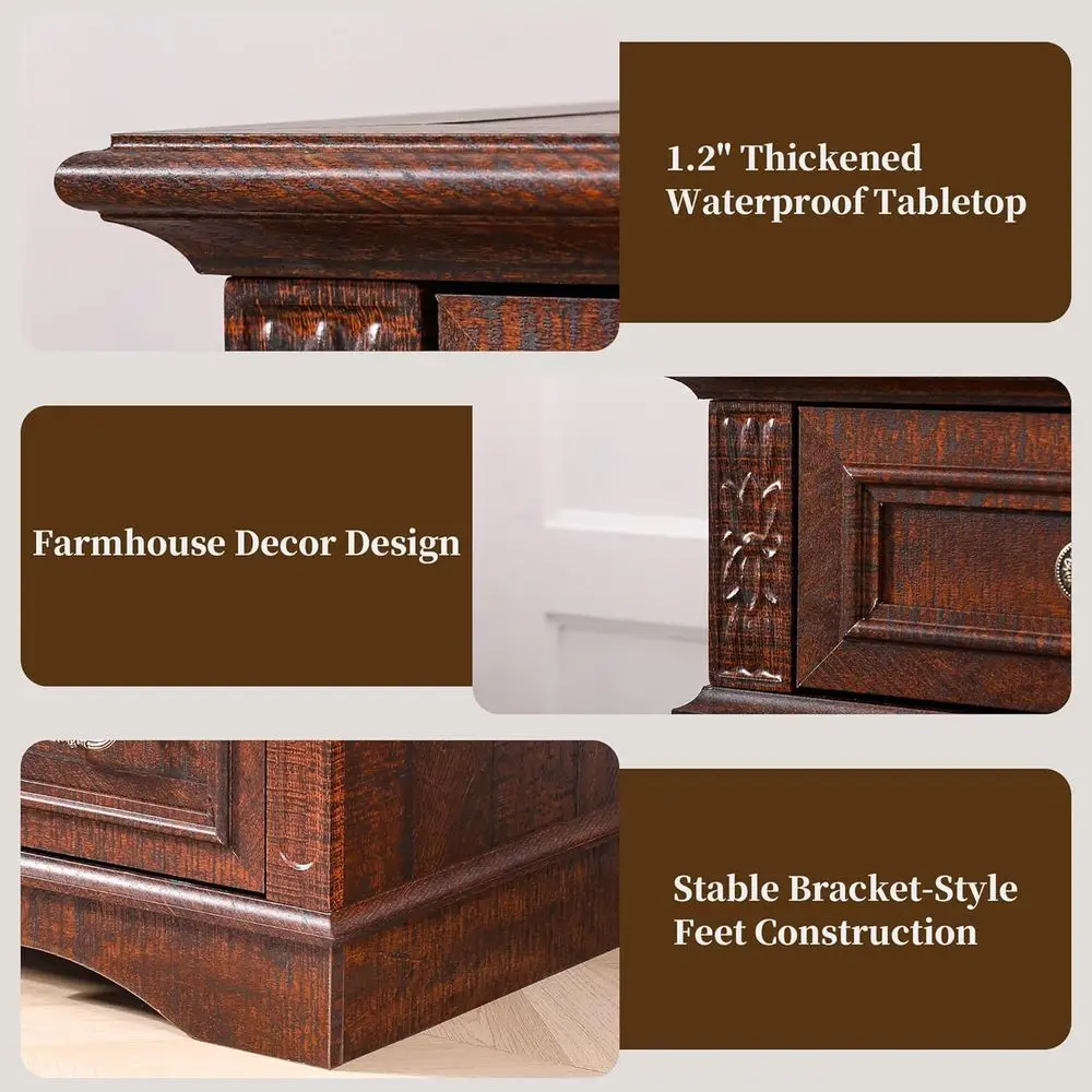 Drer or Bedroom, 6 Ders 48" Tall Drer or Storage and Organization, k Brown armhouse Chest o Ders or Living Room, Closet, Hallway view 5