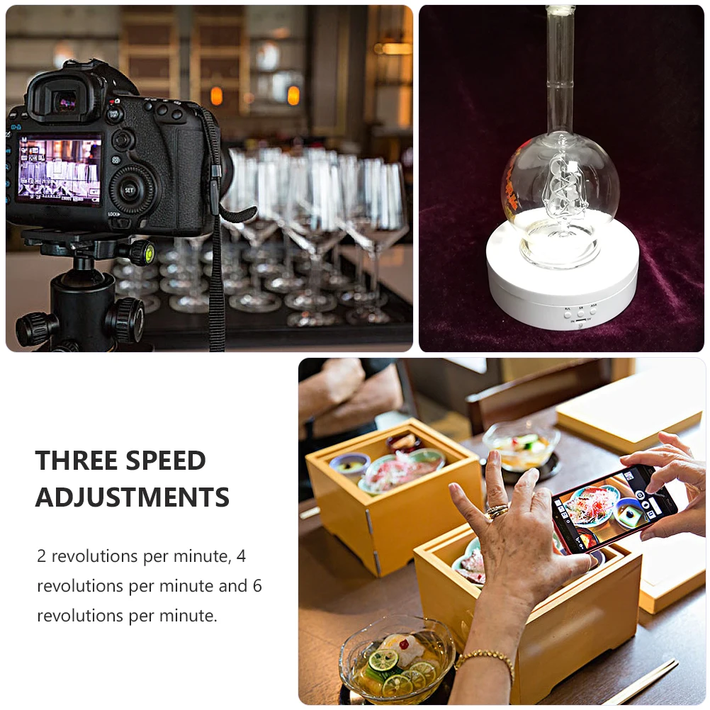 

Rotating Display Stand Motorized Jewelry Turntable 2 4 6 45 90 180 360 Degree Rotation Usb Ac Power Bank Powered