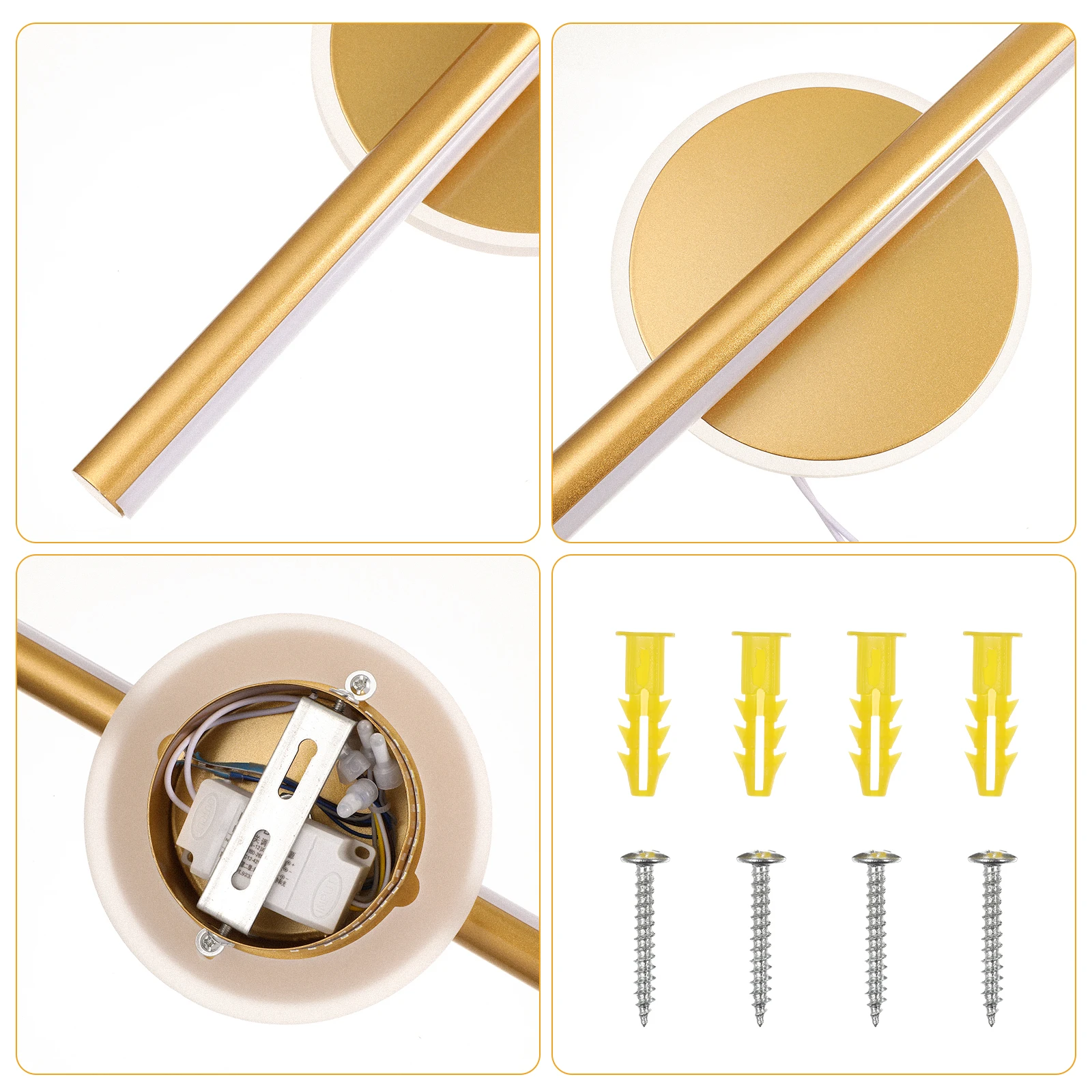 

LED Mirror 40CM Golden Round for Bathroom Vanity Dressing Table Mirror Led Light Lamp Fixtures Gentle LED Source