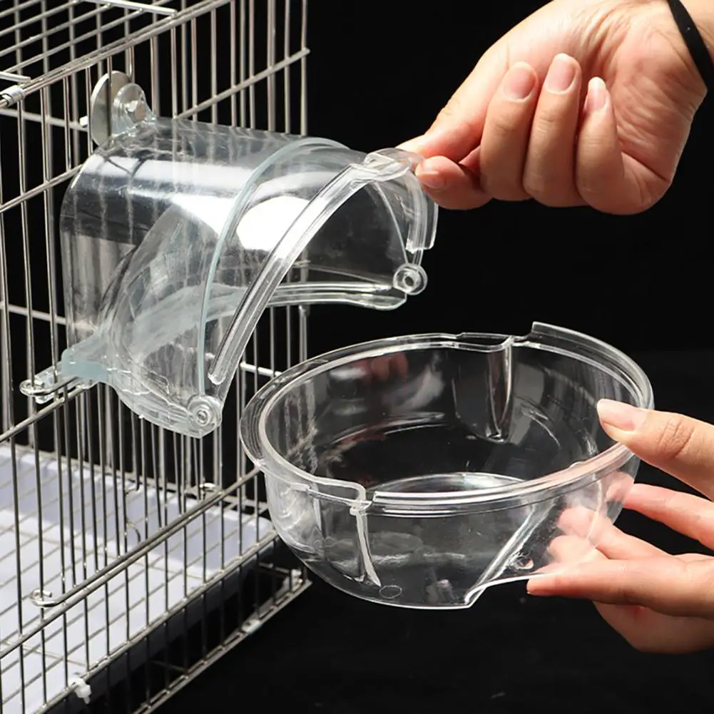 Bird Bath Cage Cockatiel Bird Clear Bird Bath for Cage Bird Cage Accessory Supplies Hanging Bird Tub for Small Bird Cockatiel