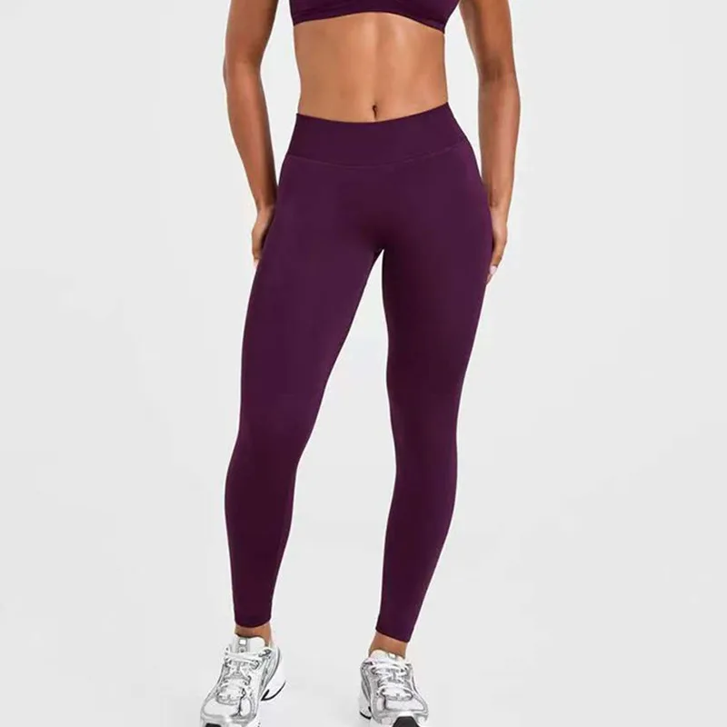 Nowe legginsy do jogi z wysokim stanem damskie, gładkie, bezszwowe spodnie, wysoce elastyczne, seksowne, modelujące pośladki, do ćwiczeń, biegania i fitnessu.