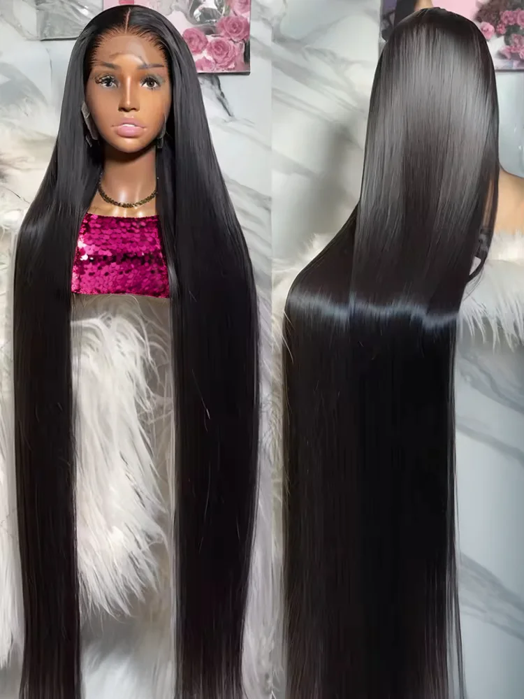 30 40 Inch Bone Straight 13x6 HD Human Hair Lace Frontal Wigs High Density 13x4 Lace Front Wig 5x5 Lace Closure Glueless Wigs