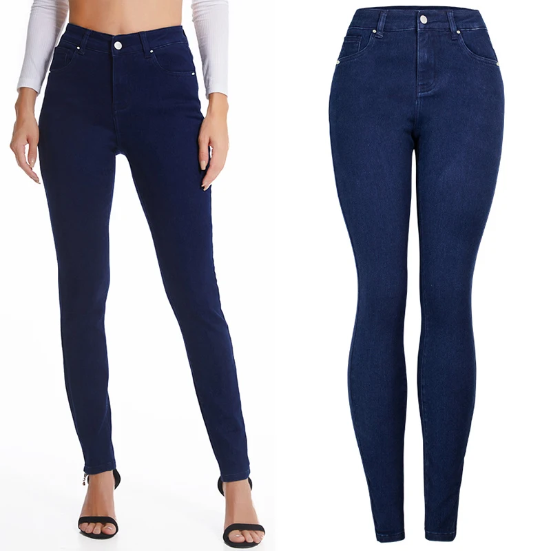 

Эластичные джинсы скинни с высокой талией, женские узкие брюки-карандаш, капри, джинсовые брюки, эластичные большие брюки-бойфренды 5xl 4xl, темно-синие большие размеры