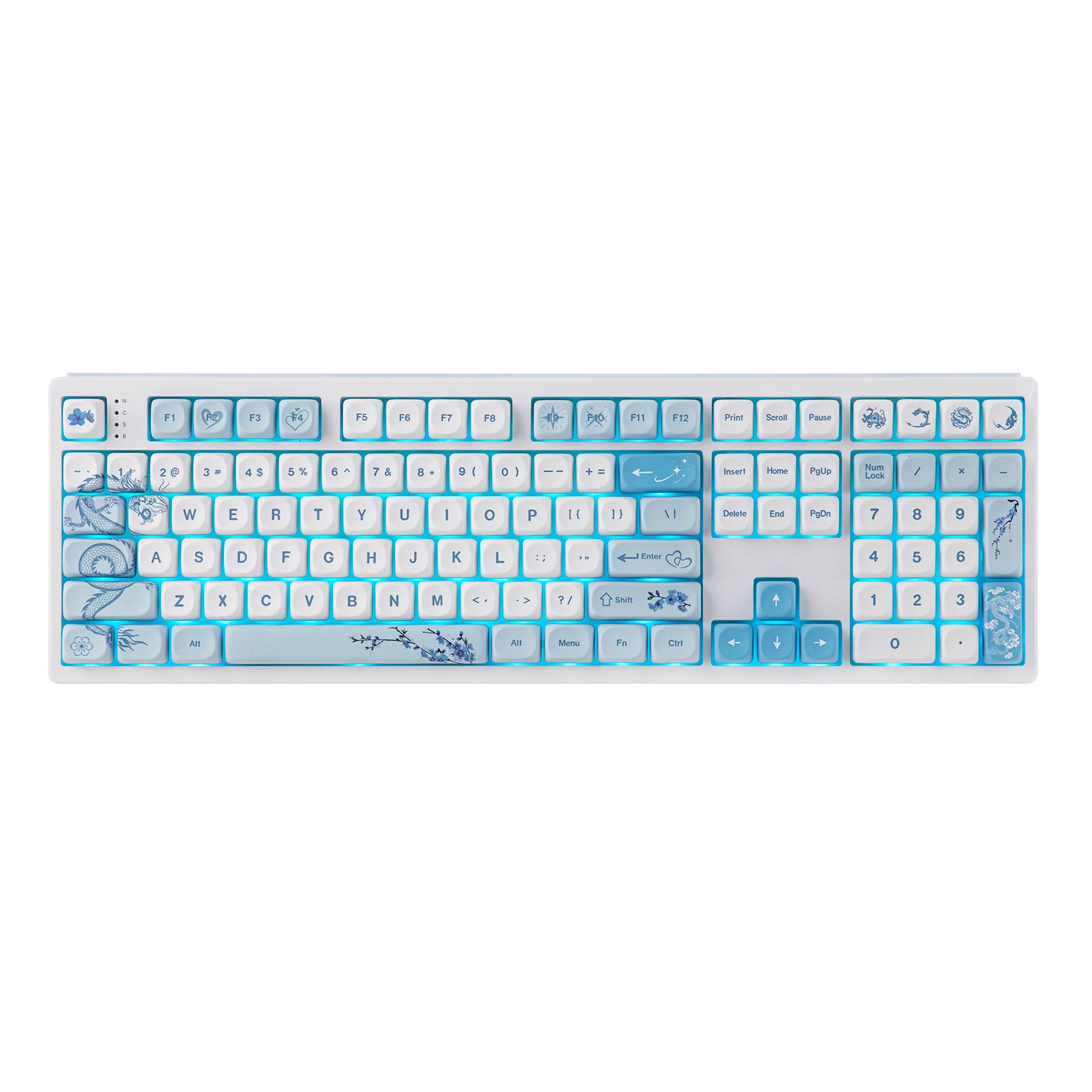 EPOMAKER x LINDSEYSZN Azure Dragon SZN Keycaps Set 140 Keys MOA Profile PBT Keycaps MX-Compatible for ANSI/ISO Layout Keyboards