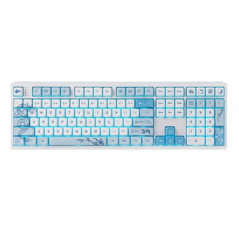 EPOMAKER X LINDSEYSZN Azure Dragon SZN Keycaps Set 140 Keys MOA Profile PBT Keycaps MX-Compatible for ANSI/ISO Layout Keyboards