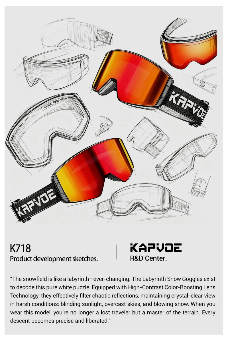 Kapvoe Neue Outdoor Photochromatische Skibrille mit Anti-Beschlag-Gläsern, UV400-Schutz, Skibrille für Männer und Frauen, Schnee-Sonnenbrille, Sportbrille – Detail 20
