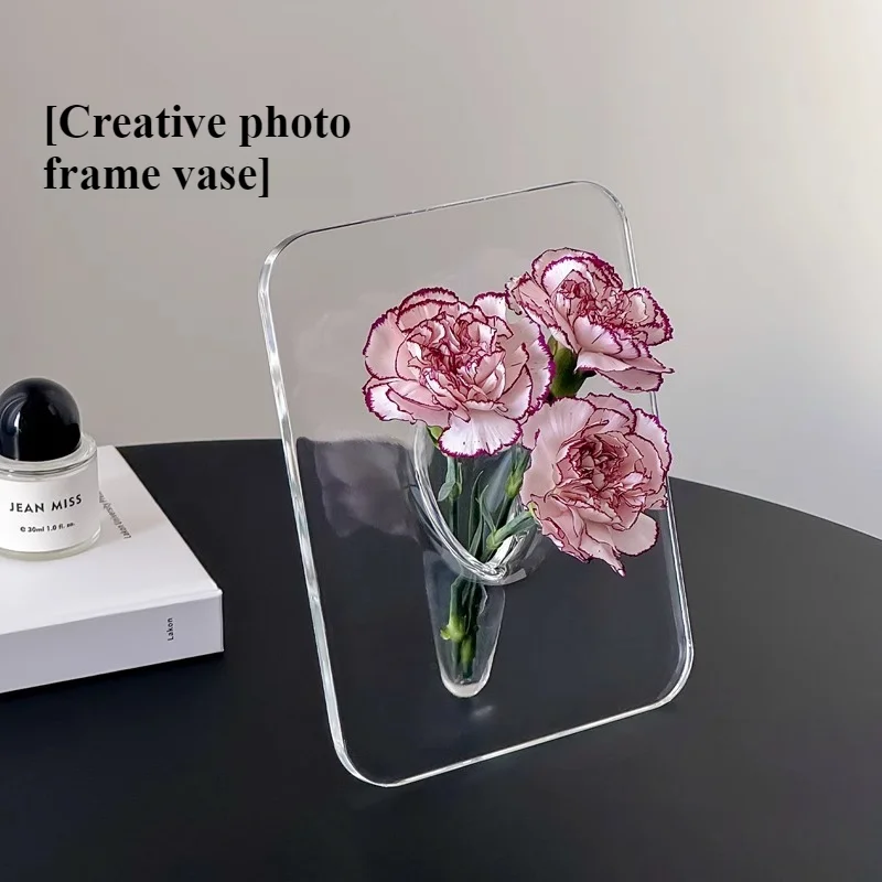 

Frame Vase - Transparent Acrylic Vase, Modern Art Vase Used for Home Decoration, Decorative Vase for Desks and Bookshelves