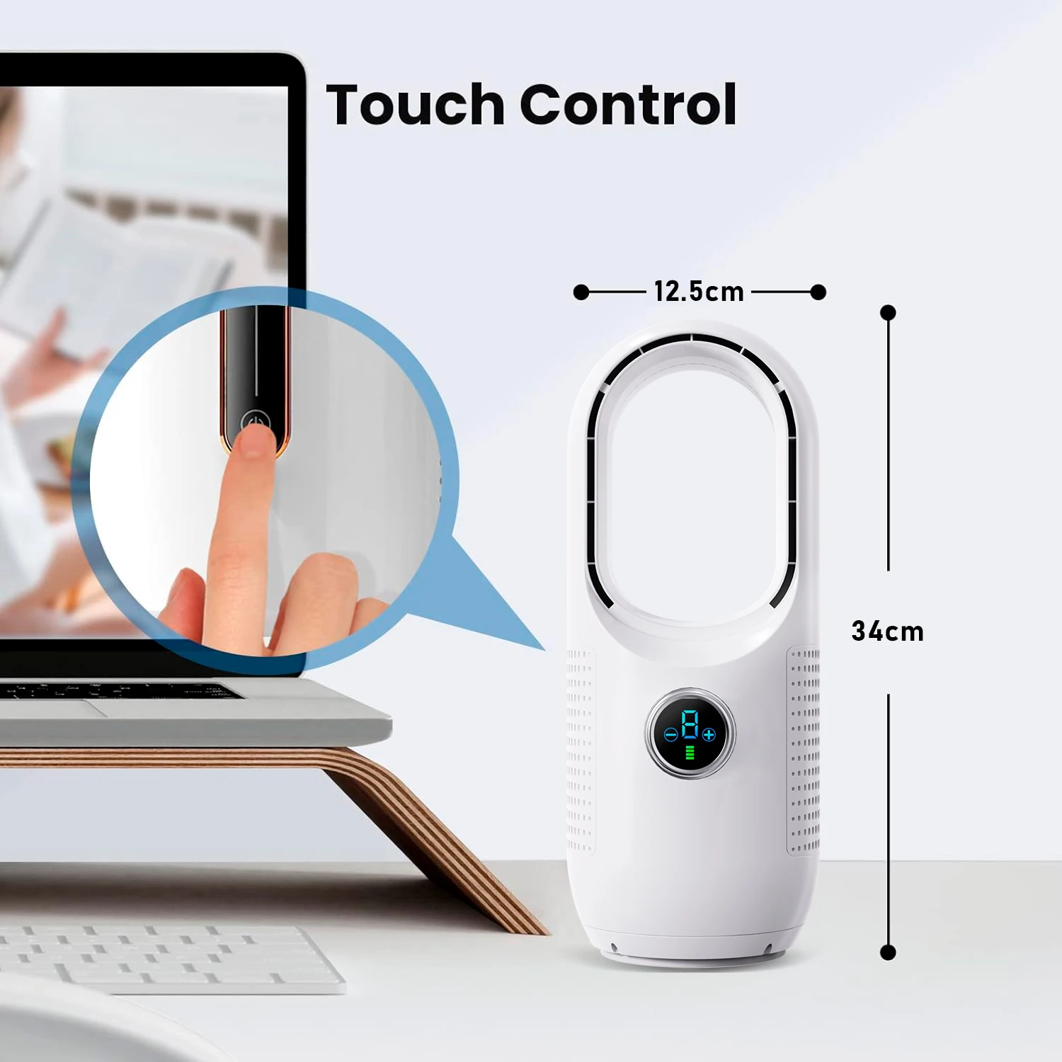 Intelligent Bladeless Desktop Cooling Fan Dormitory Home Small Air Conditioner USB Portable Electric Fan