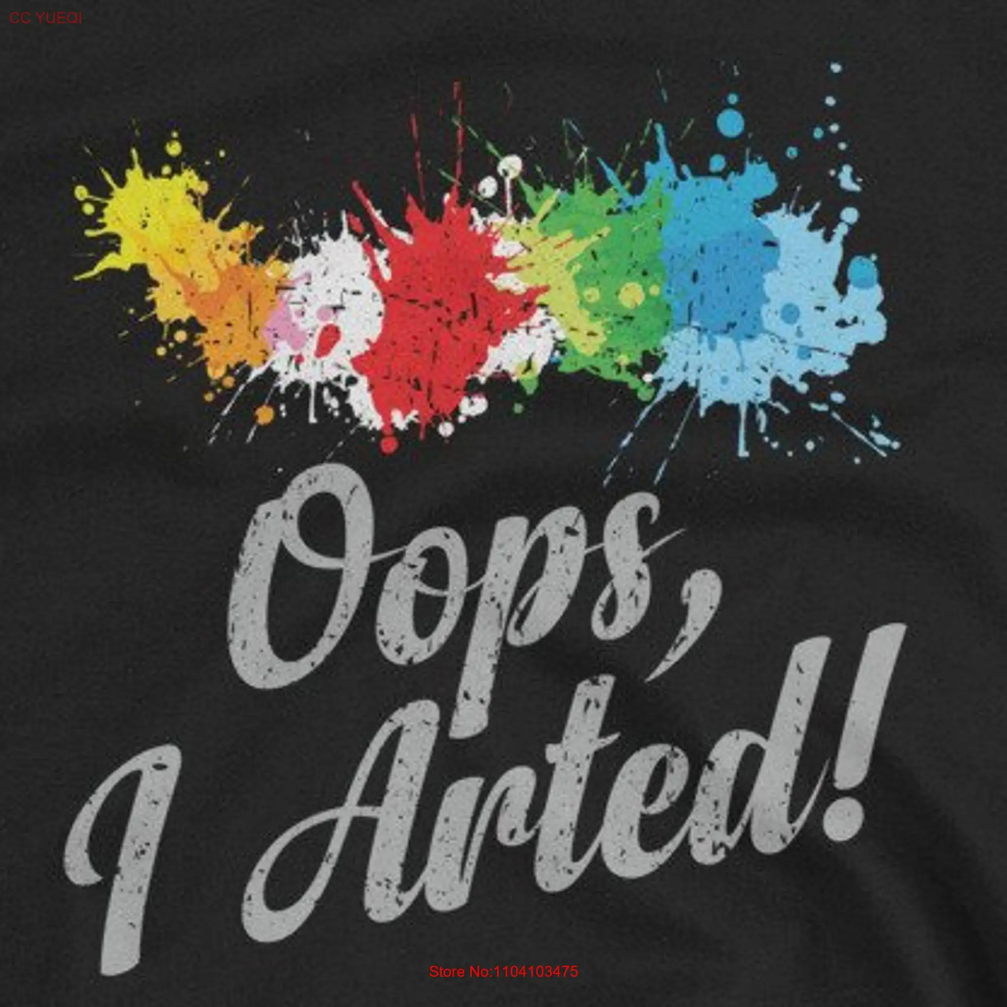 Oops I Arted состаренная футболка смешная художественная артиста палитра идеи для него ее художник краска учитель тату