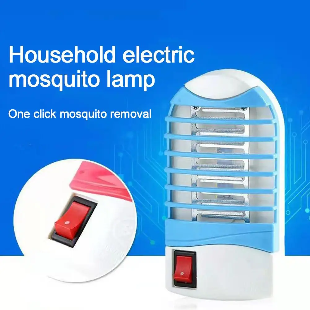 Portable Electric Mosquito Killer Lamp,UV Blue Light Insect Trap for Outdoor & Bedroom, Silent Mosquito Repellent with LED Night