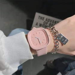 Makaron Simple Pink Blue Women's Watch Ins High Beauty Student Summer Unisex Style Premium Design Vintage Wristbatch