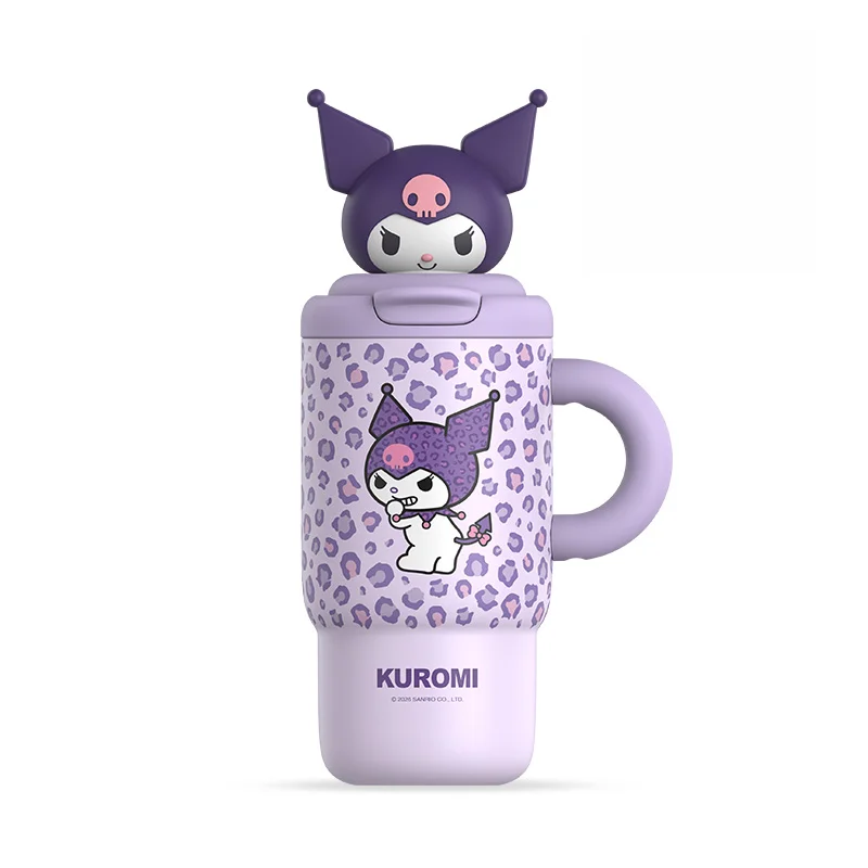 Sanrio Insulated Tumbler Straw Cup Stainless Steel Thermal Mug Travel Water Bottle Handle Figurine Drinkware Halloween Christmas